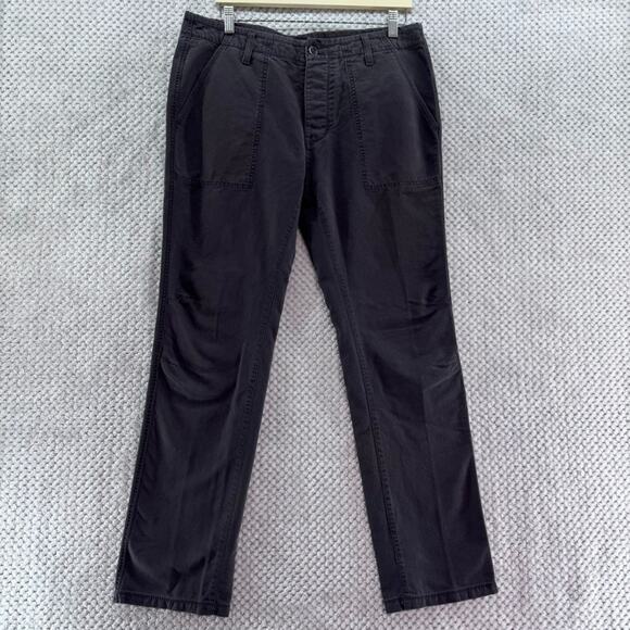 Converse Pants Mens 34 Black Wash Canvas Chuckin Slim Mid Rise Patch Pockets - Picture 1 of 16